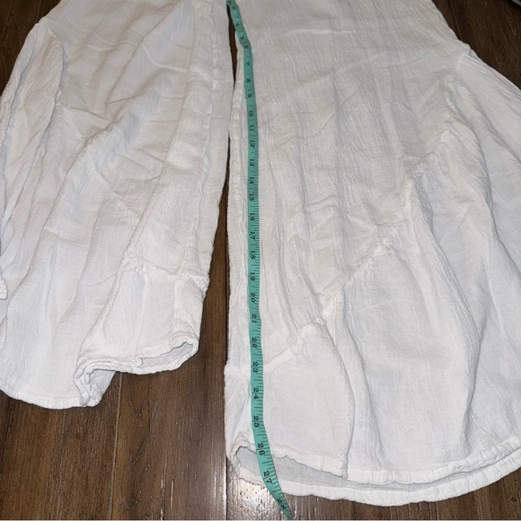 Oh My Gauze! Breeze Pant Women’s White Exaggerated Wide Leg Cotton Pull On - Picture 7 of 11